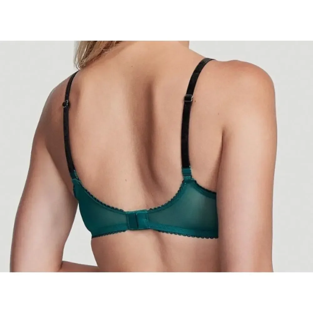 Victoria's Secret Dream Angels Lace Push Up Unlined Bra WICKED GREEN 34DD